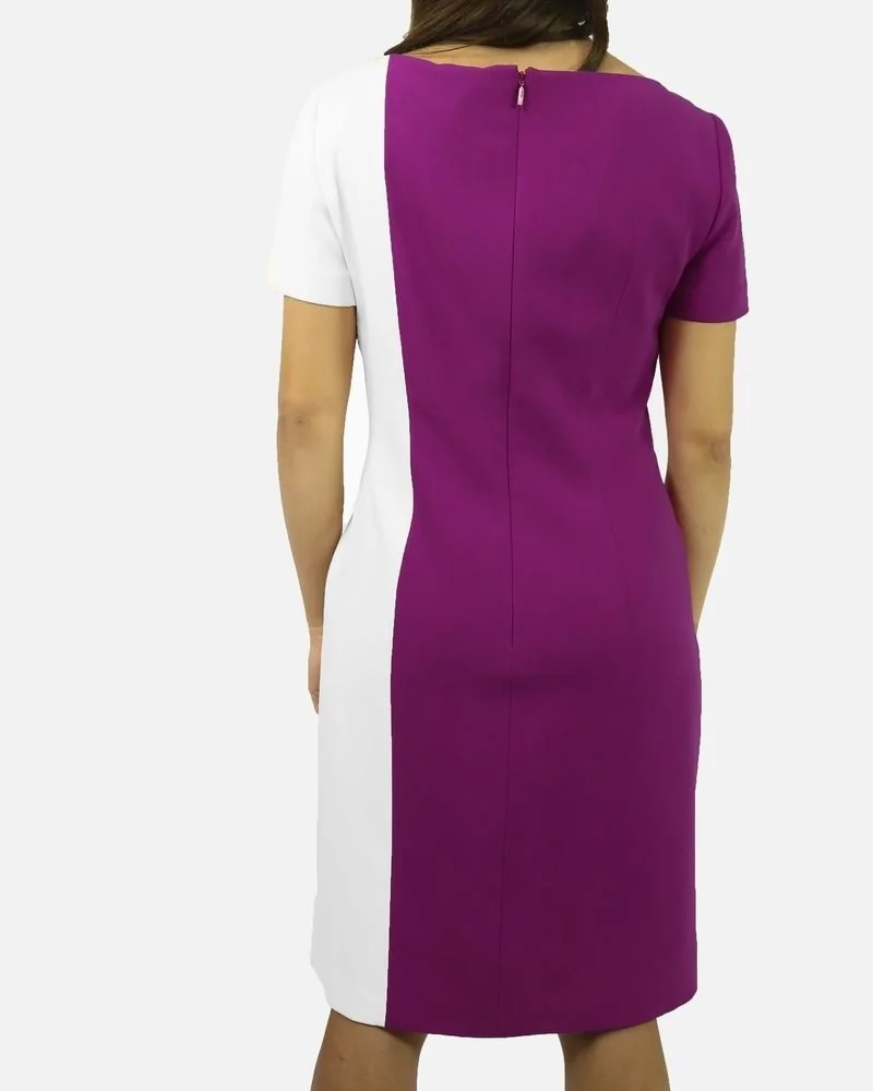 Robe à rayures graphique en soie violette Fendi 