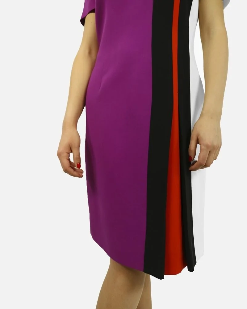 Robe à rayures graphique en soie violette Fendi 