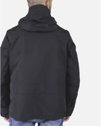 Veste imperméable à capuche noire 