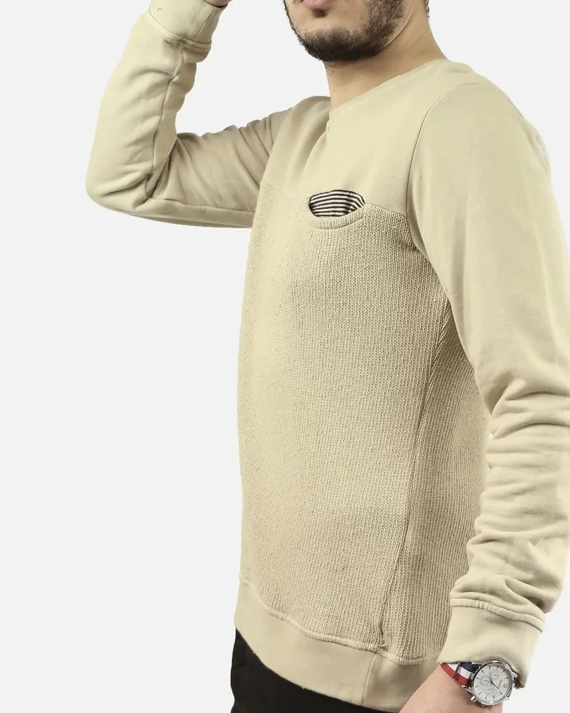 Pull beige bi-matière Daniele Alessandrini 