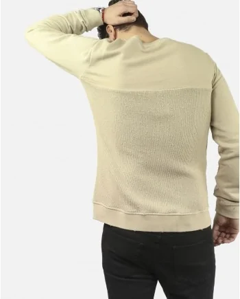 Pull beige bi-matière Daniele Alessandrini 