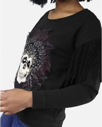 Sweat tête de mort noir Svnty Femme 