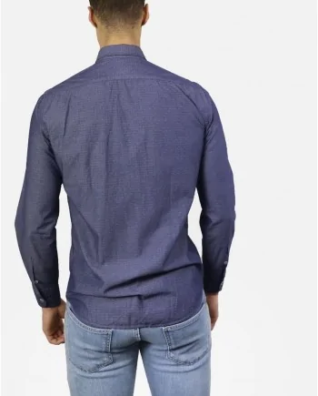 Chemise en coton bleu à pois effet taffetas Dickson 