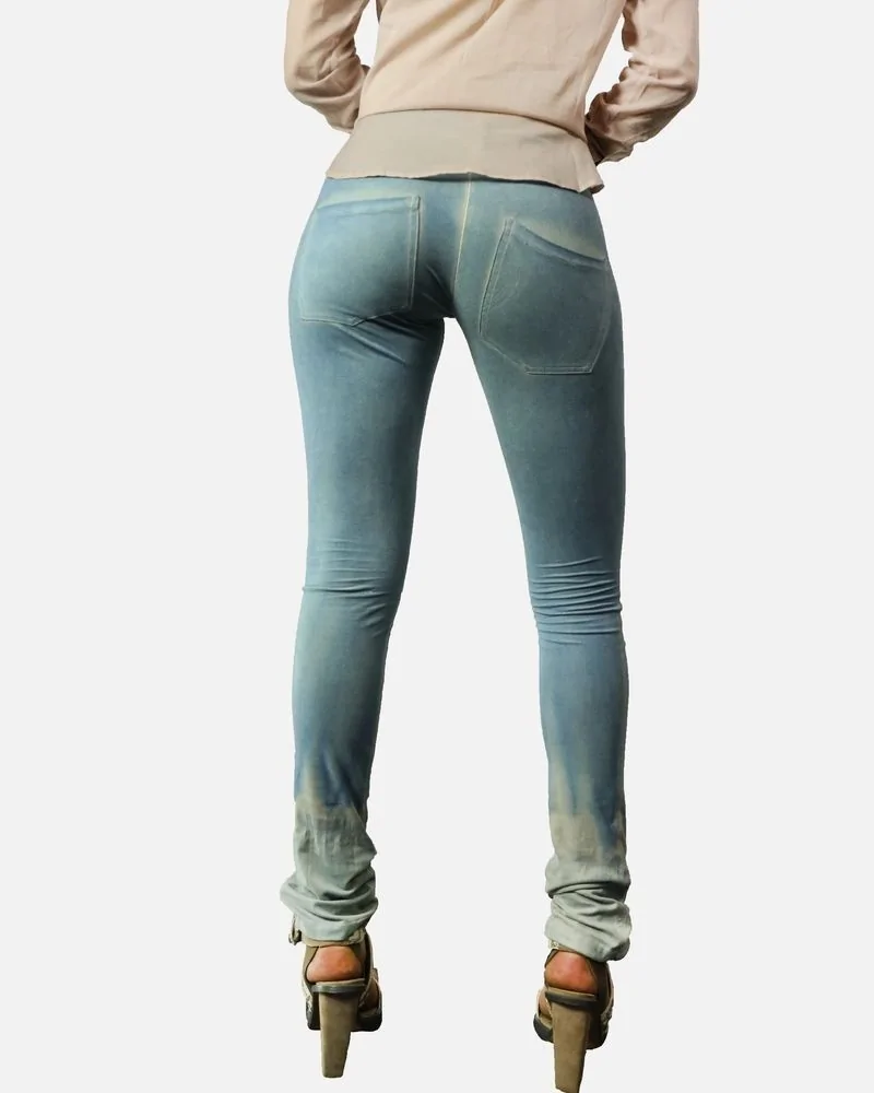 Pantalon en nubuck délavé bleu Phisique Du Role 