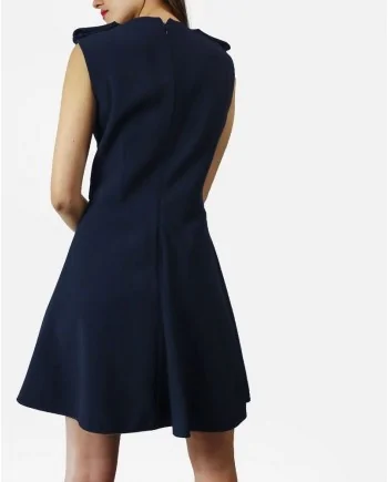 Robe patineuse en laine bleu ALEXANDER MCQUEEN 