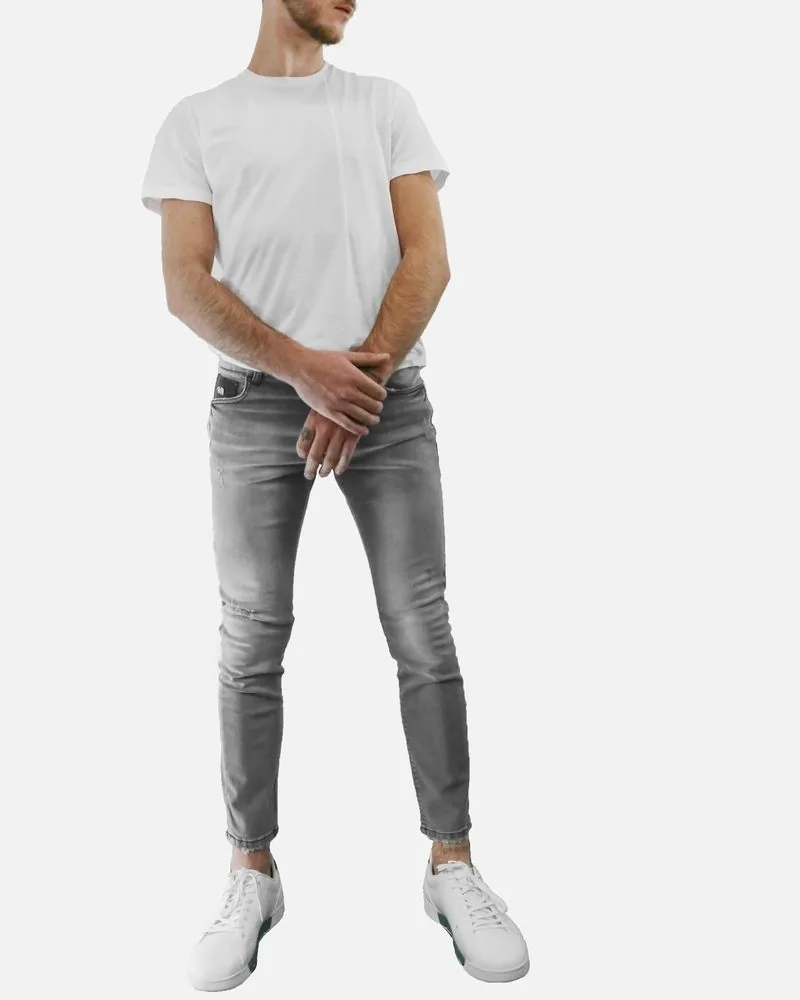 Jean skinny en coton gris John Richmond 