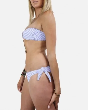 Bikini à rayures bleues et blanches Pamela de Beaumane 