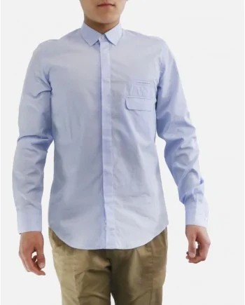 Chemise bleu ciel à poches fantaisie Low Brand 