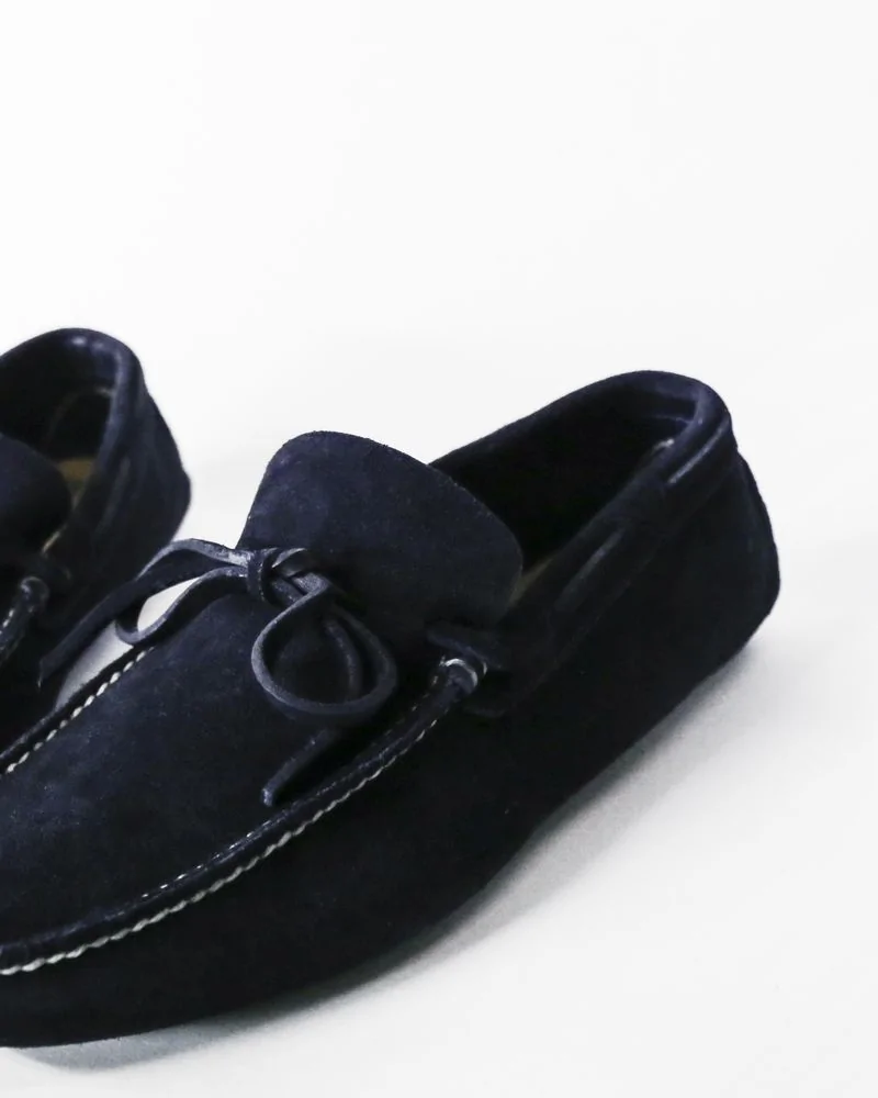 Mocassin bateau en daim bleu Premiata 