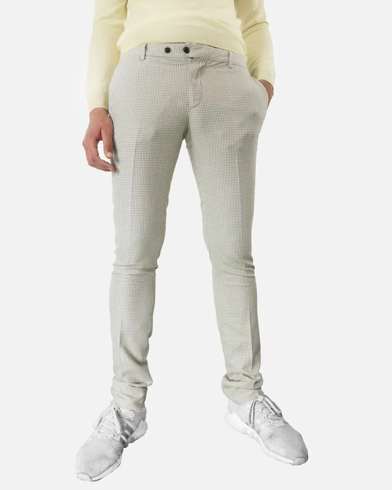 Pantalon à carreaux gris Roda 