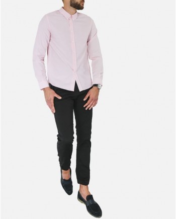 Chemise slim en coton rose Edition M.R 