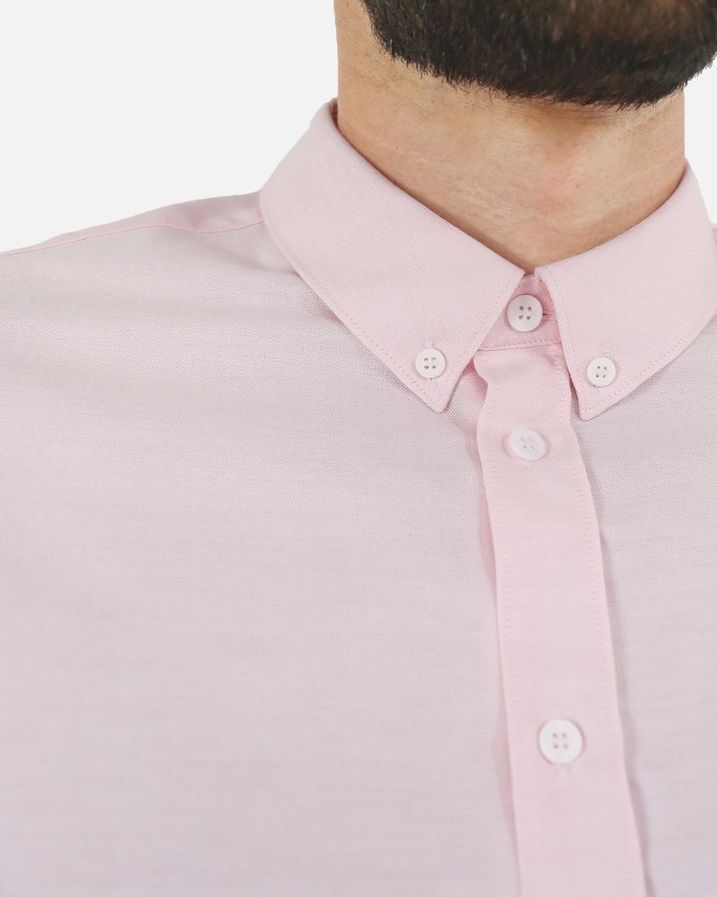 Chemise slim en coton rose Edition M.R 