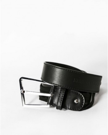 Ceinture en cuir noire à boucle asymétrique Kris Van Assche 