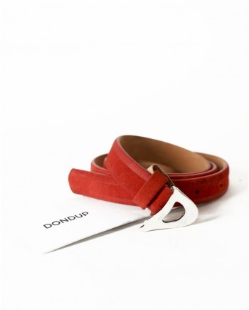 Ceinture en cuir de daim rouge Dondup 