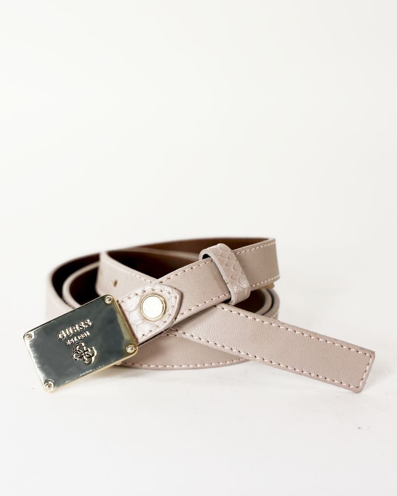 Ceinture fine en simili cuir vieux rose Guess 