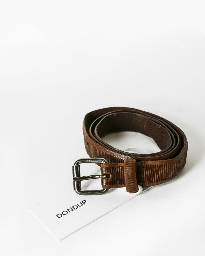 Ceinture à motifs en cuir de daim marron  Dondup 