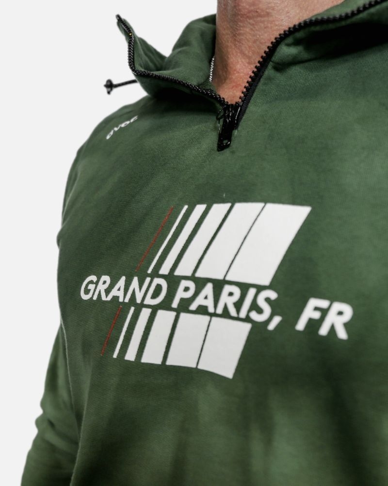 Sweat à capuche « Grand Paris » vert AVOC 