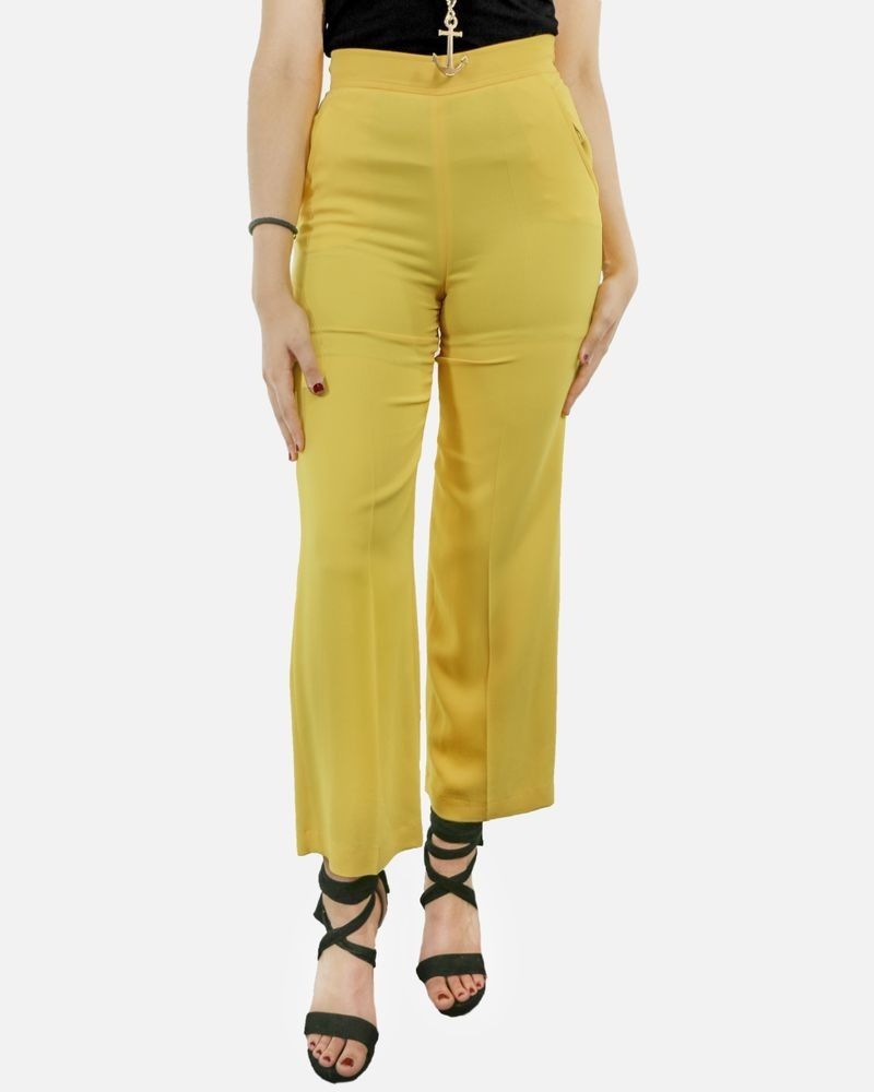 Pantalon pallazo en crêpe jaune Missoni 