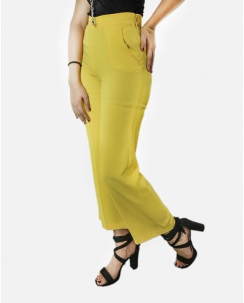 Pantalon pallazo en crêpe jaune Missoni 