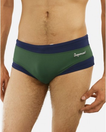 Slip de bain vert à biais bleu Dsquared 