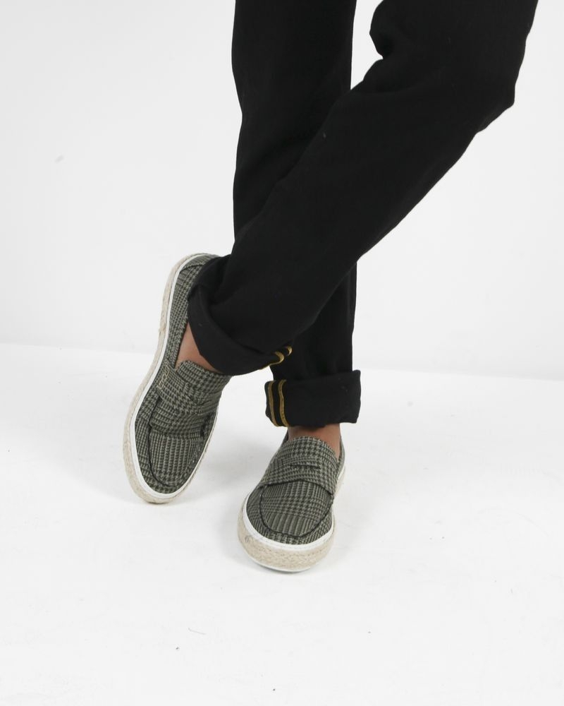 Slip on en tweed kaki Lardini 