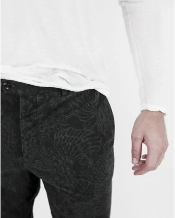 Pantalon gris à motifs baroques Roda 