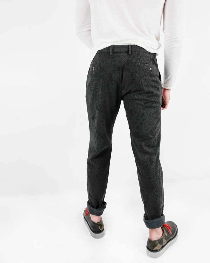 Pantalon gris à motifs baroques Roda 