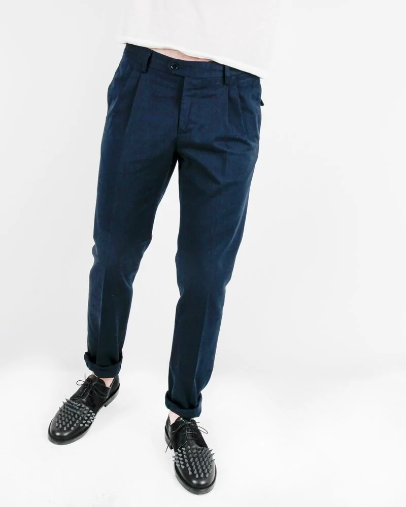 Pantalon à pinces bleu Roda 