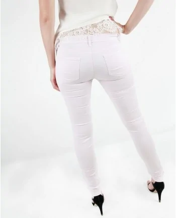 Pantalon skinny rose "Peace and Love" Philipp Plein 