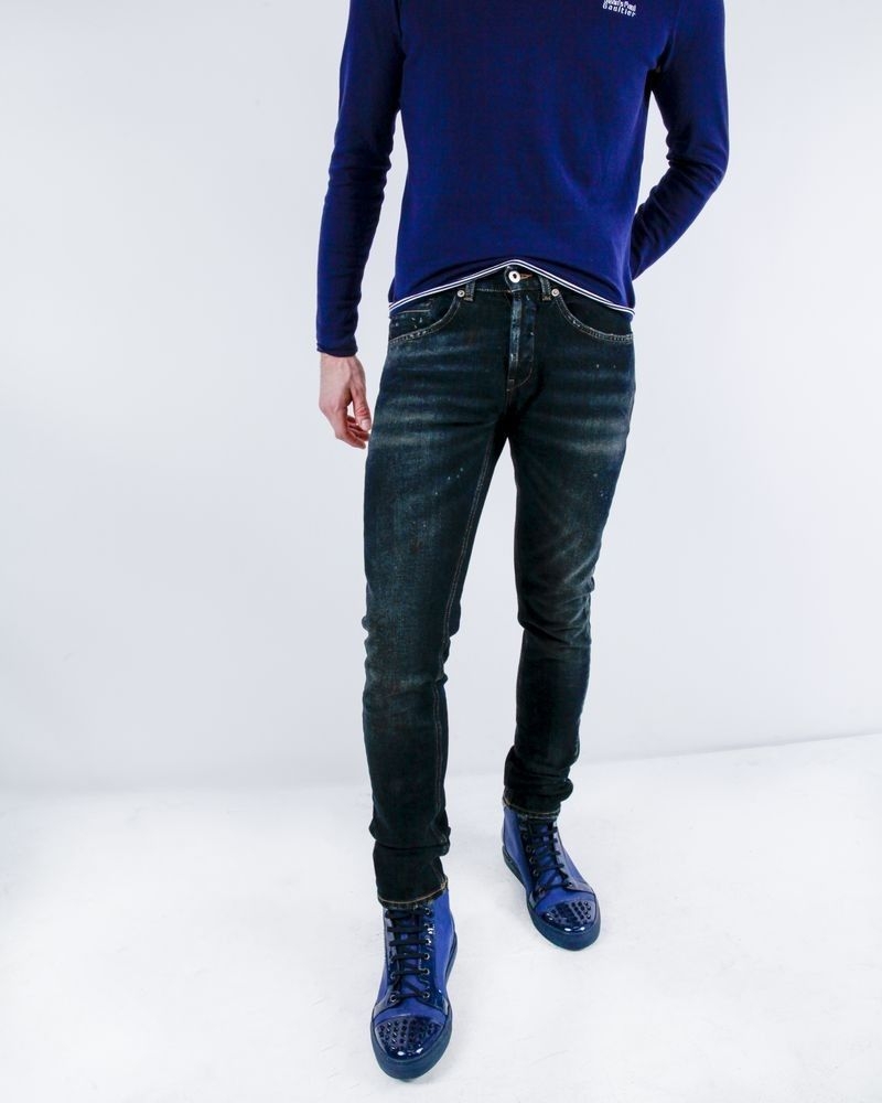 Jean skinny en coton bleu marine Dondup 