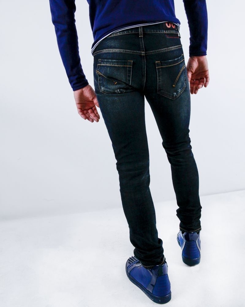 Jean skinny en coton bleu marine Dondup 