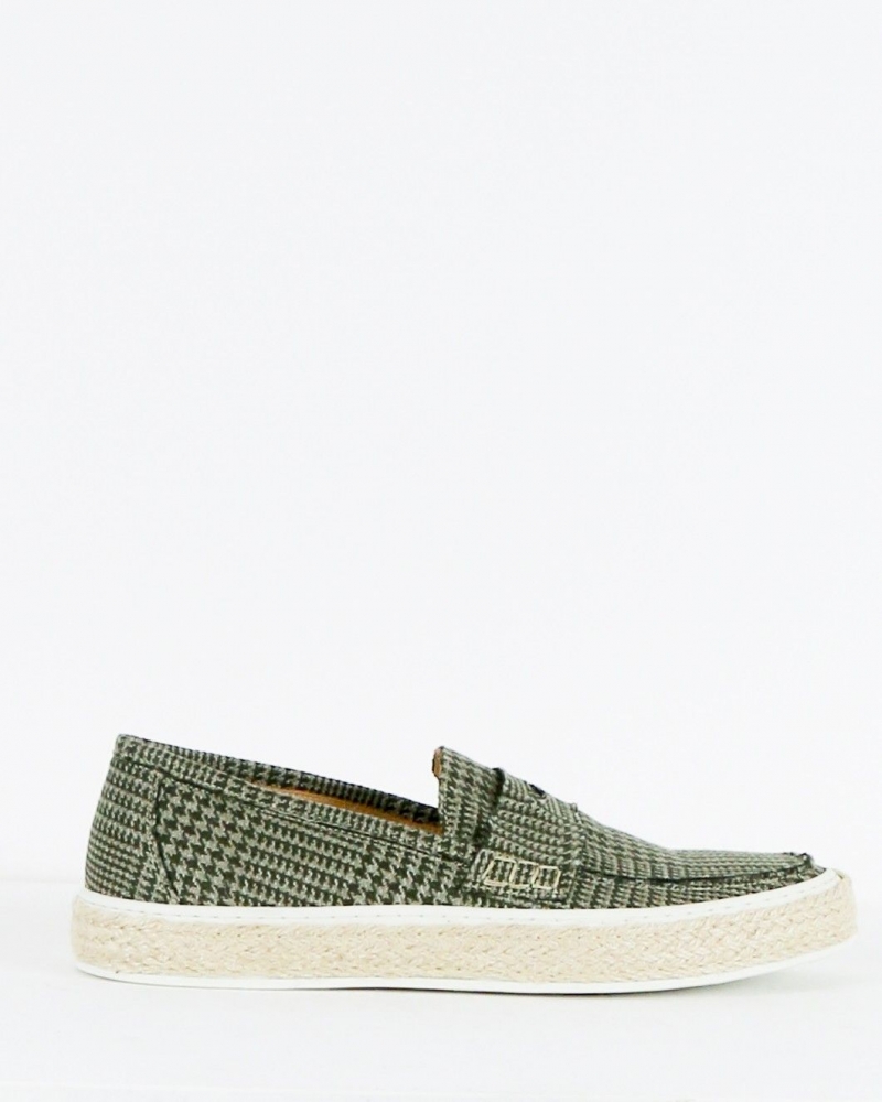 Slip on en tweed kaki Lardini 