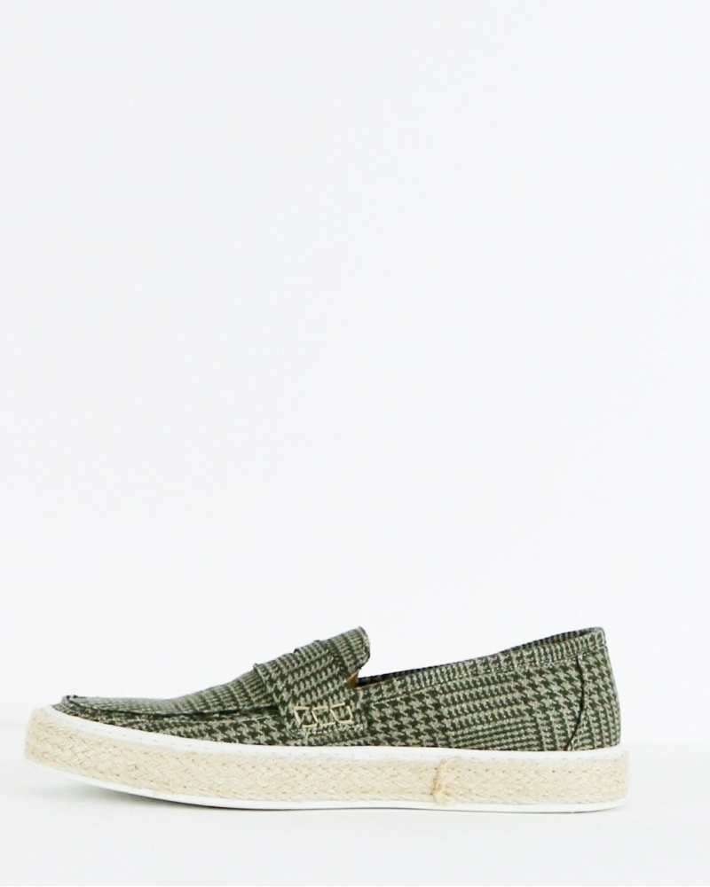 Slip on en tweed kaki Lardini 