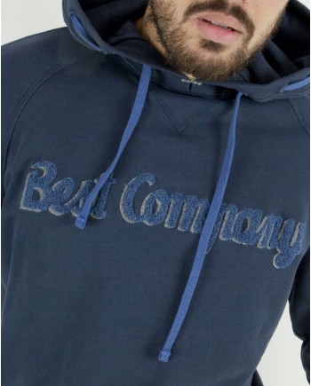 Sweat à capuche bleu à logo bouclette Best Company 