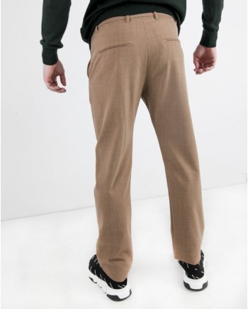 Pantalon droit en laine camel Maison Flâneur 