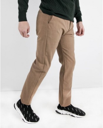 Pantalon droit en laine camel Maison Flâneur 