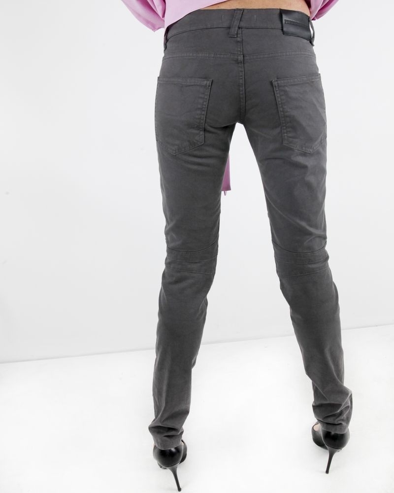 Jean slim en coton gris matelassé Balmain 