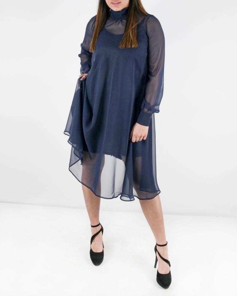 Robe bi matière bleu Liis Japan 