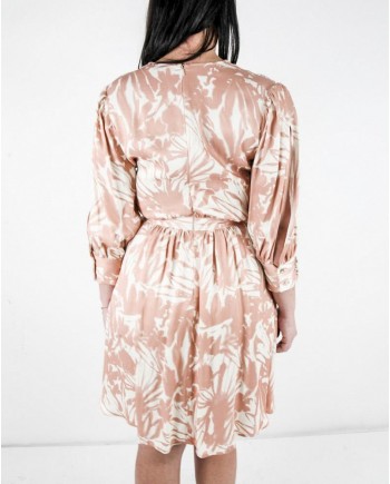 Robe en crêpe avec col en V et à imprimé floral Elisabetta Franchi 