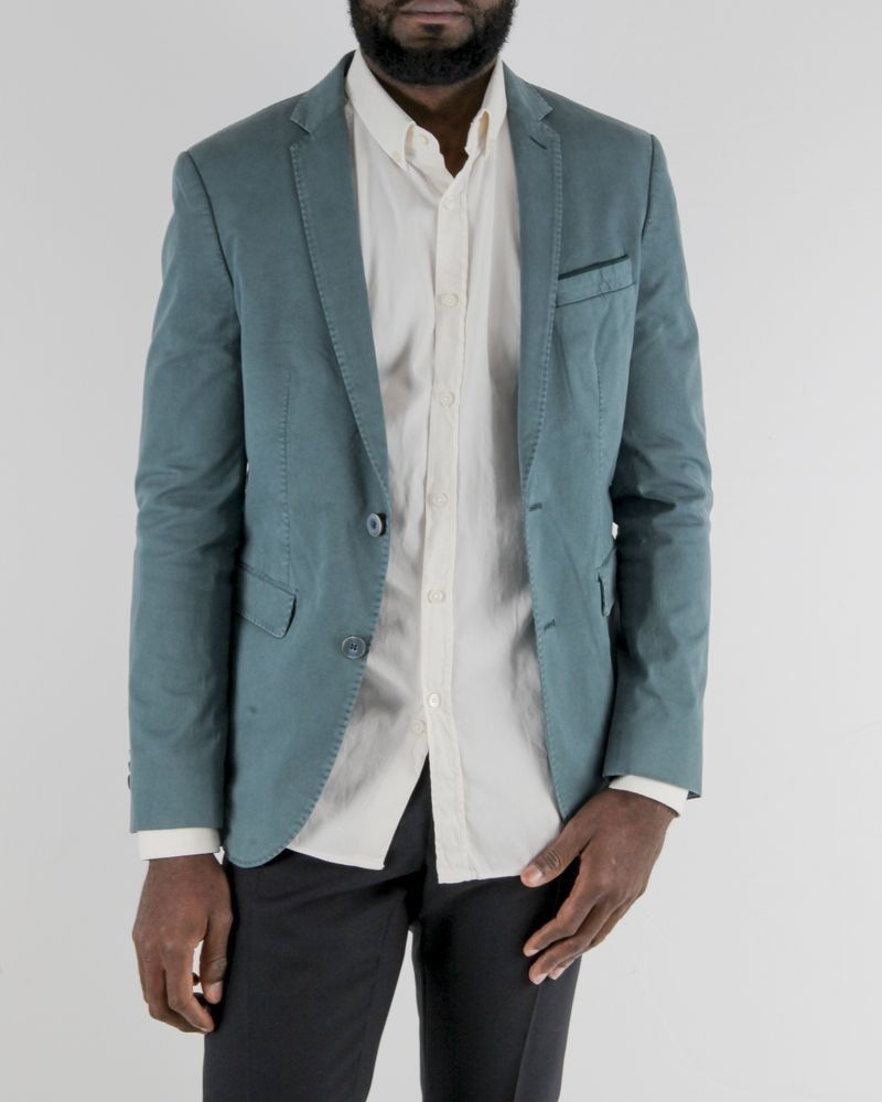 Veste en toile de coton vert Marchand Drapier 