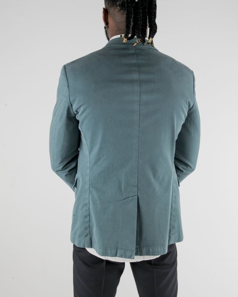 Veste en toile de coton vert Marchand Drapier 