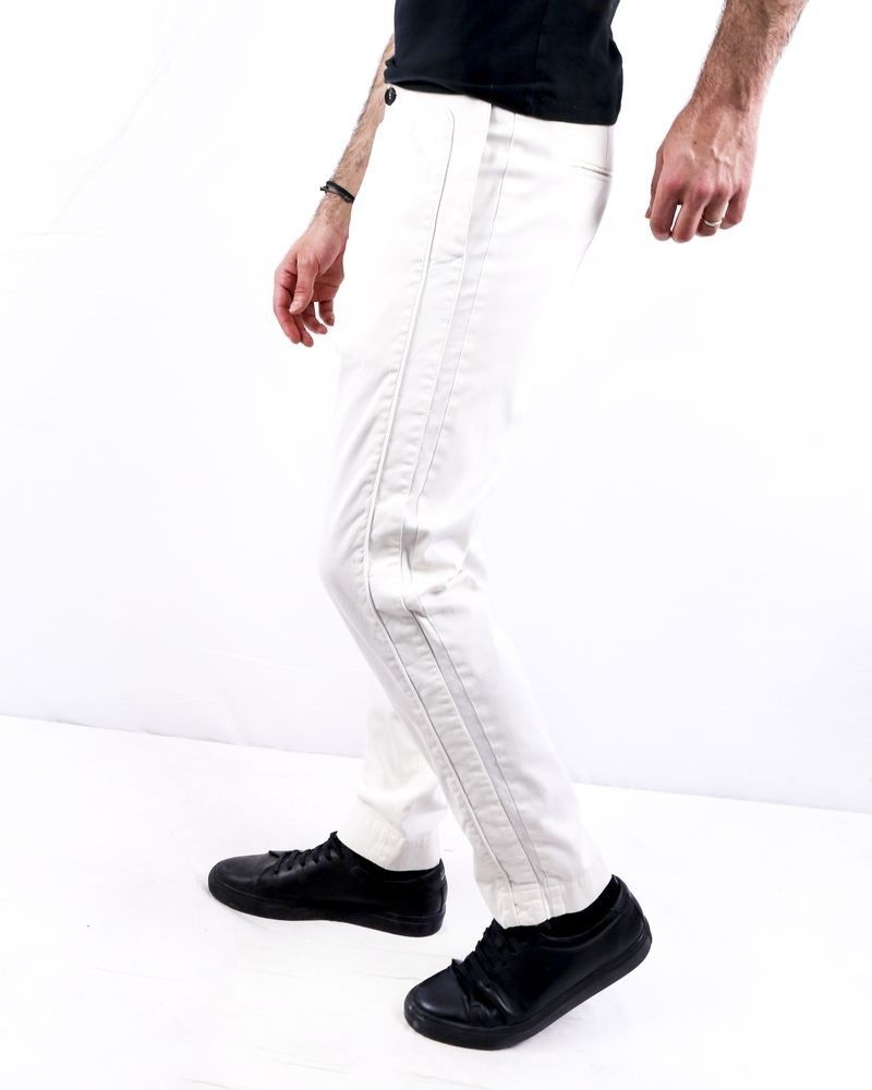 Pantalon blanc à bandes latérales Ly Adams 