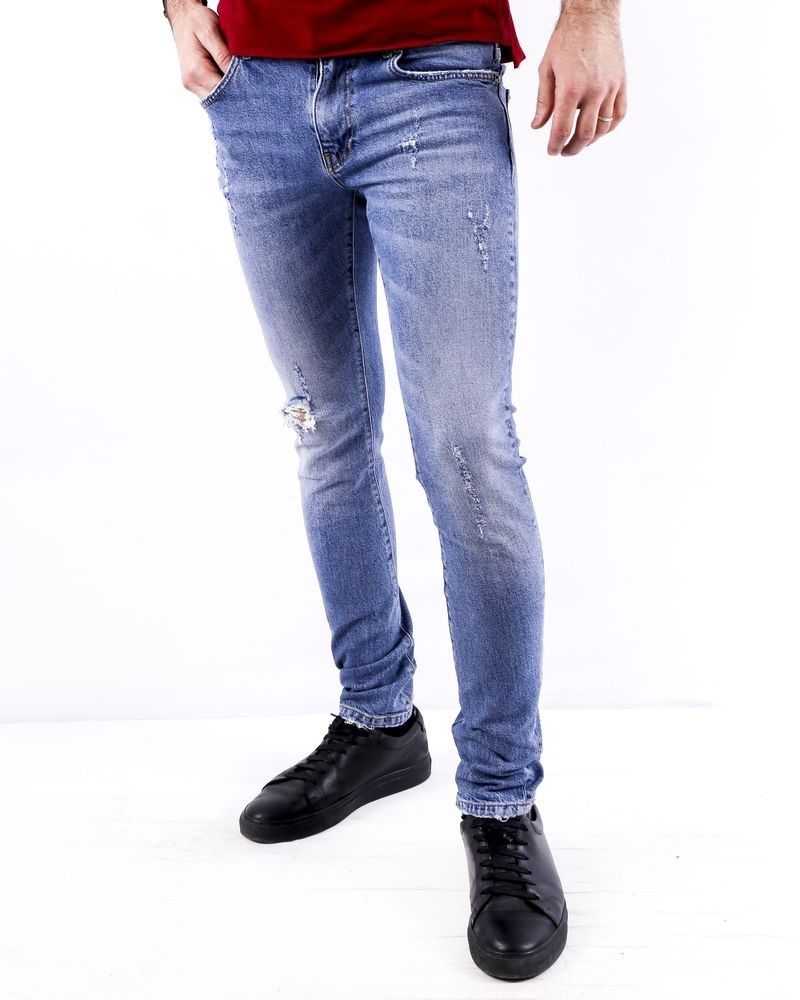 Jean super skinny en coton bleu brut John Richmond 