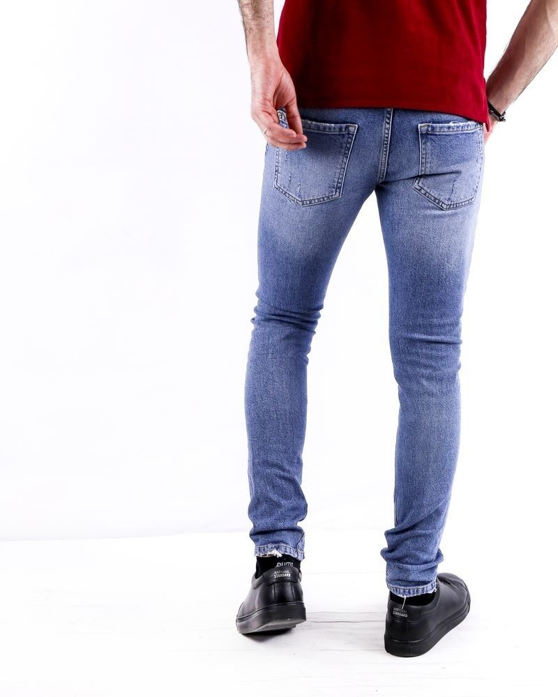 Jean super skinny en coton bleu brut John Richmond 