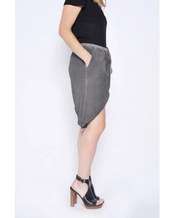 Short Sarouel gris foncé en soie Damir Doma 