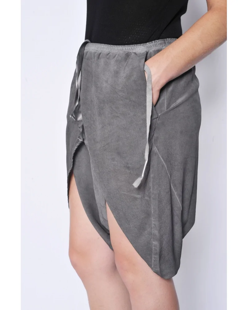 Short Sarouel gris foncé en soie Damir Doma 