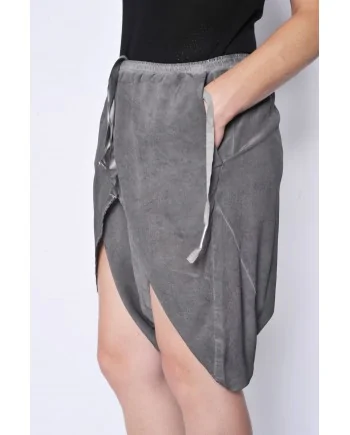 Short Sarouel gris foncé en soie Damir Doma 