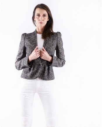 Veste en alpaga et mohair façon tweed Emanuel Ungaro 