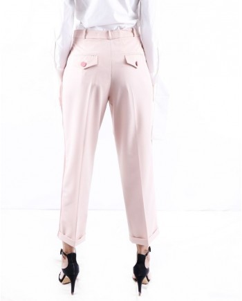 Pantalon à pinces rose à bandes latérales Jijil 