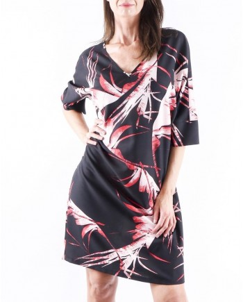 Robe noire à imprimé floral rose Laurel 